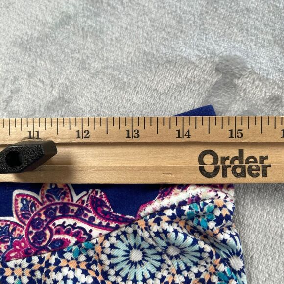 Chico's Skirt Womens 1 Multi-color Tiled Geo Handkerchief Hem Pull-on Casual - Picture 5 of 13